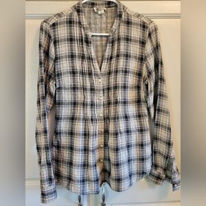 Converse One Star⭐ Women's Button Up Flannel Long Sleeve Top